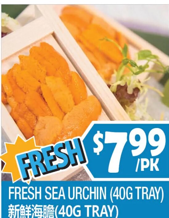FRESH SEA URCHIN (40G TRAY)