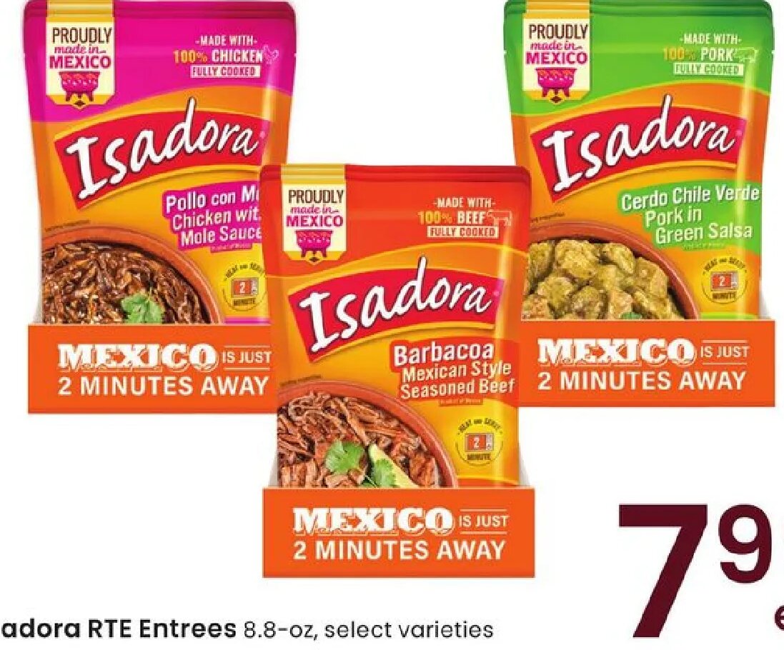 Isadora RTE Entrees