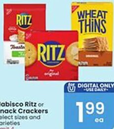 Nabisco Ritz or Snack Crackers