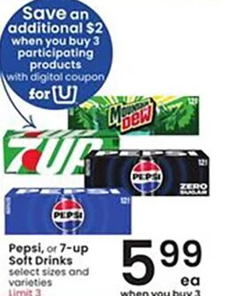 Pepsi, or 7-up Soft Drinks at Albertsons