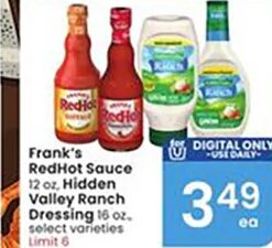 Frank's RedHot Sauce, Hidden Valley Ranch Dressing