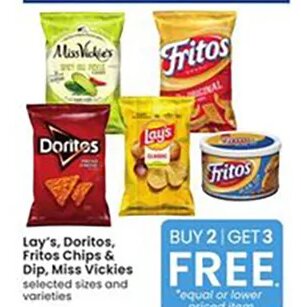 Lay's, Doritos, Fritos Chips & Dip, Miss Vickies