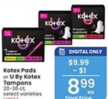 Kotex Pads or U By Kotex Tampons