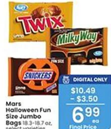 Mars Halloween Fun Size Jumbo Bags