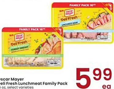 Oscar Mayer Deli Fresh Lunchmeat Family Pack at Albertsons