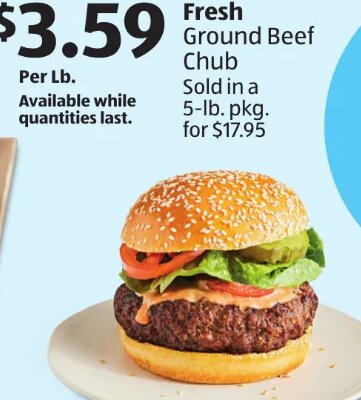 Fresh Ground Beef Chub