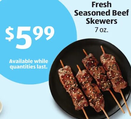 Fresh Seasoned Beef Skewers