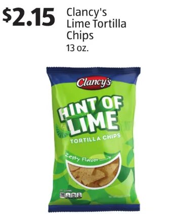 Clancy's Lime Tortilla Chips at ALDI