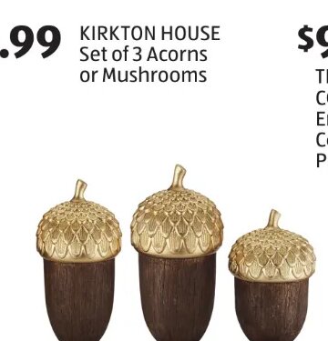 KIRKTON HOUSE Set of 3 Acorns or Mushrooms