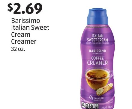 Barissimo Italian Sweet Cream Creamer at ALDI