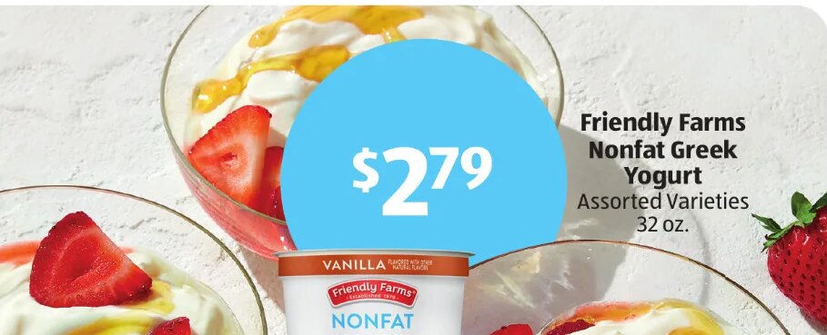 Friendly Farms Nonfat Greek Yogurt at ALDI
