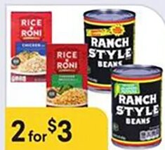 Rice-A-Roni or Ranch Style Beans at Bashas'