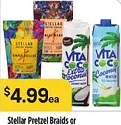 Stellar Pretzel Braids or Vita Coco Coconut Water