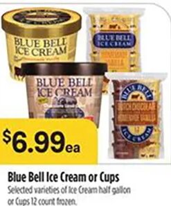 Blue Bell Ice Cream or Cups