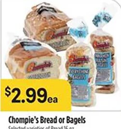 Chompie's Bread or Bagels at Bashas'