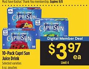 10-Pack Capri Sun Juice Drink at Bashas'
