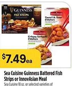 Sea Cuisine Guinness Battered Fish Strips or InnovAsian Meal