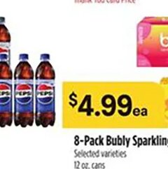 8-Pack Bubly Sparkling Water