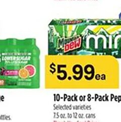 10-Pack or 8-Pack Pepsi Products at Bashas'