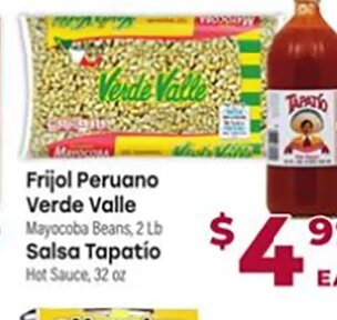Frijol Peruano Verde Valle / Salsa Tapatío