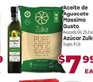 Aceite de Aguacate Massimo Gusto / Azúcar Zulka