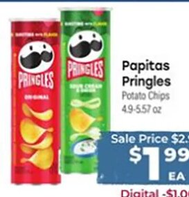 Papitas Pringles at Cardenas Markets