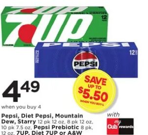 Pepsi, Diet Pepsi, Mountain Dew, Starry at Cub Foods