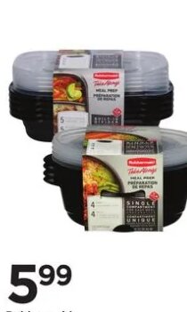 Rubbermaid Meal Prep Black Containers