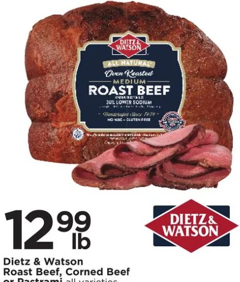 Dietz & Watson Roast Beef, Corned Beef or Pastrami at Cub Foods