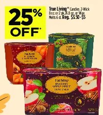 True Living Candles 2-Wick
