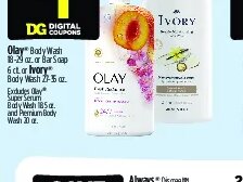Olay Body Wash or Ivory Bar Soap