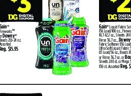 Gain Fireworks or Downy Beads at Dollar General