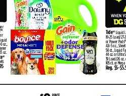 Bounce Mega Sheets or Gain Softener at Dollar General