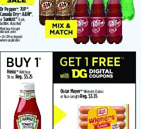 Dr Pepper, 7UP, Canada Dry, A&W, Sunkist at Dollar General