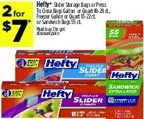 Hefty Slider Storage Bags or Press To Close Bags at Dollar General