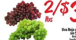 Uva Roja o Verde sin Semilla