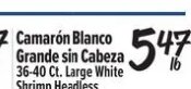 Camarón Blanco Grande sin Cabeza at El Super