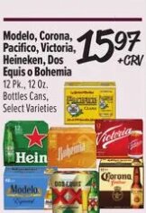 Modelo, Corona, Pacifico, Victoria, Heineken, Dos Equis o Bohemia at El Super