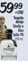 Tequila Anejo Skelly o Don Julio 70