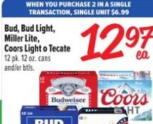 Bud, Bud Light, Miller Lite, Coors Light o Tecate