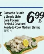 Camarón Pelado y Limpio para Cocinar Peeled & Deveined Ready-to-Cook Medium Shrimp at Fiesta Mart
