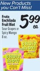 Fruta Enchilada Fruit Riot Sour Grapes or Spicy Mango at Fiesta Mart