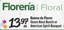 Ramos de Flores Dozen Rose Bunch or American Spirit Bouquet