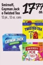 Smirnoff, Cayman Jack o Twisted Tea