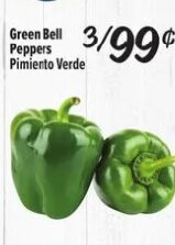 Green Bell Peppers Pimiento Verde
