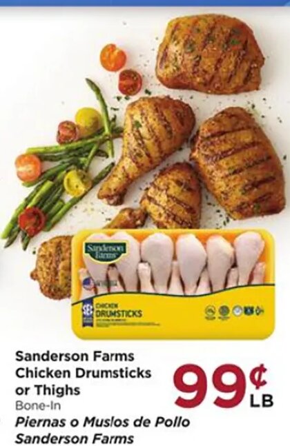 Sanderson Farms Chicken Drumsticks or Thighs at Food 4 Less