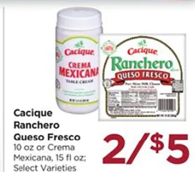 Cacique Ranchero Queso Fresco or Crema