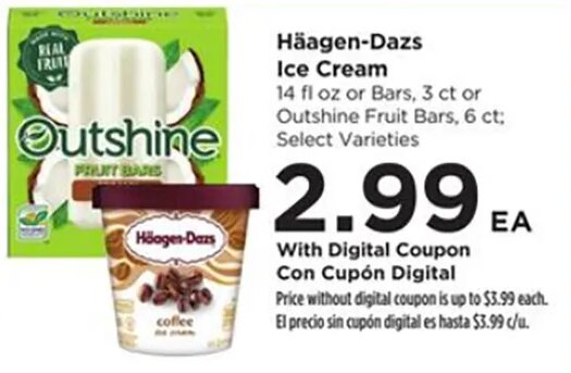 Häagen-Dazs Ice Cream or Outshine Fruit Bars at Food 4 Less