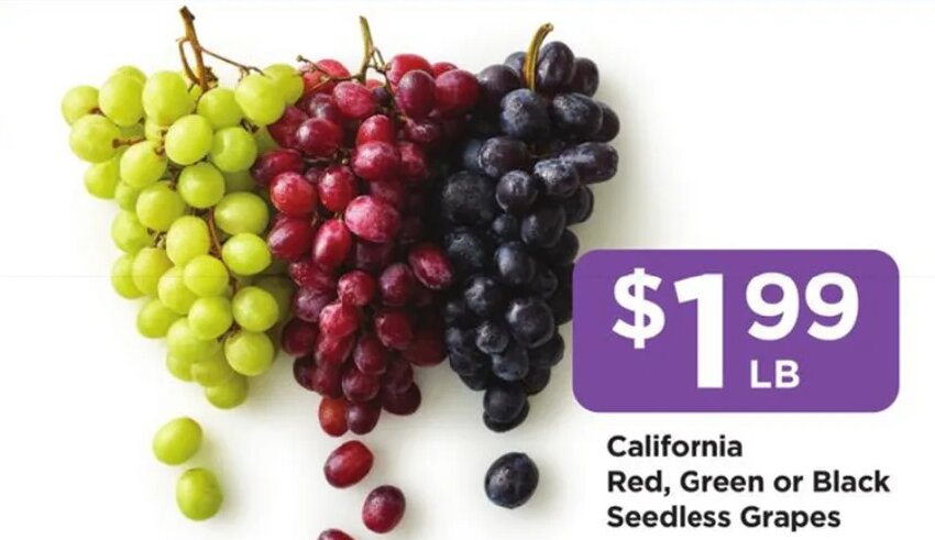 California Red, Green or Black Seedless Grapes at Food 4 Less