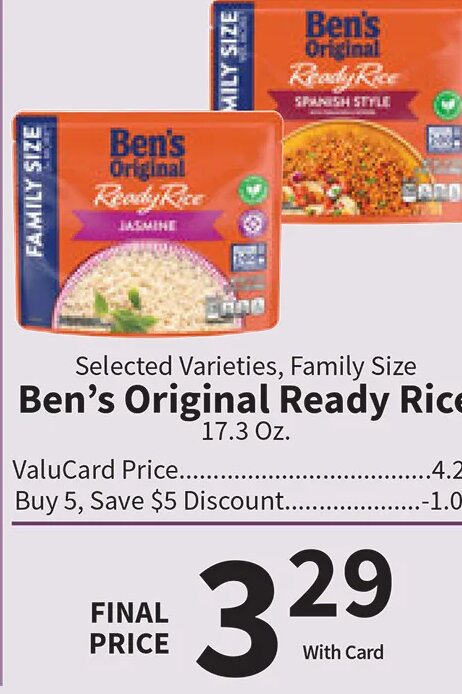 Ben's Original Ready Rice at Food City